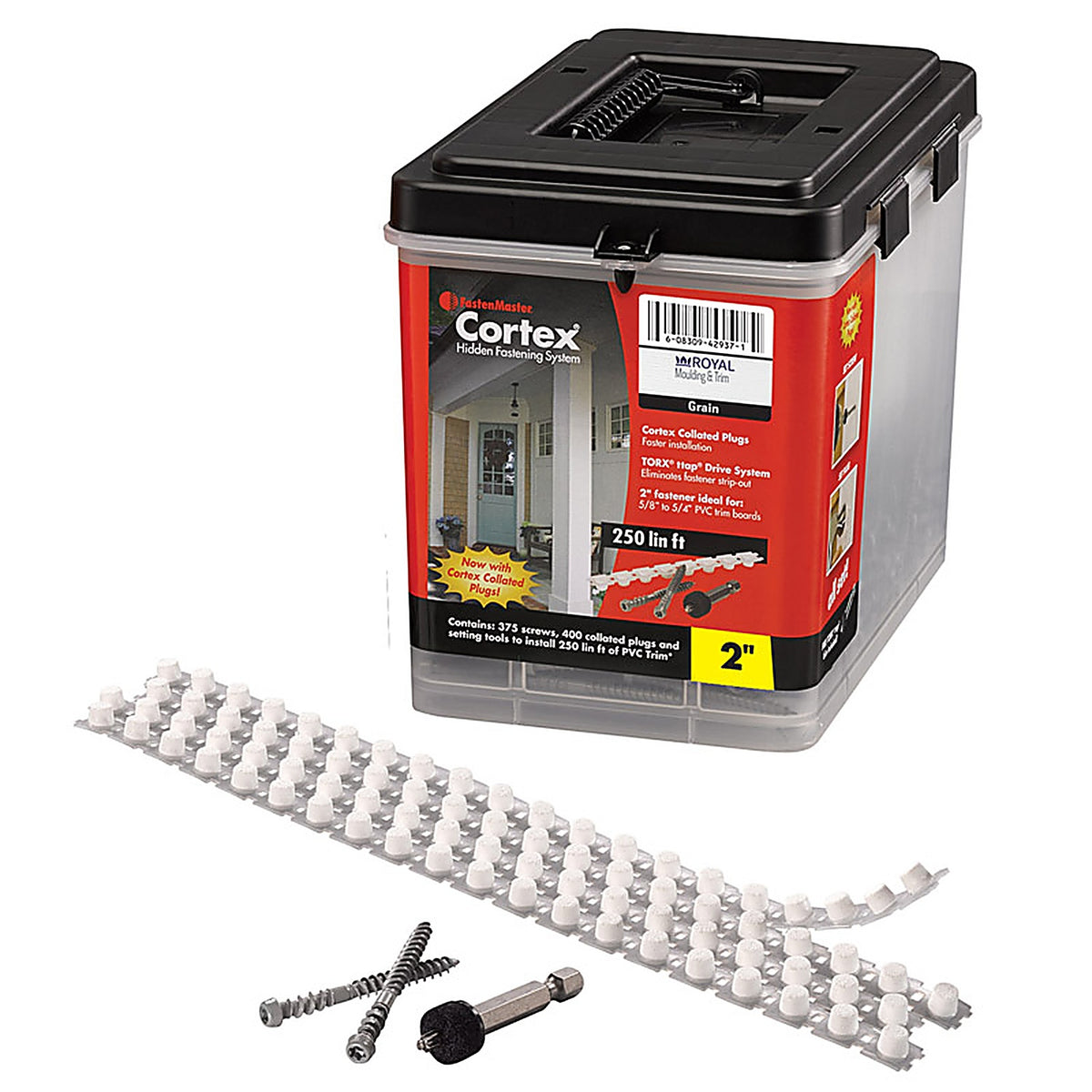 Fastenmaster - FMCTXTCL-RY250G - Cortex No. 9 X 2 In. L Star Trim Head Self Tapping Trim Screws with Plugs