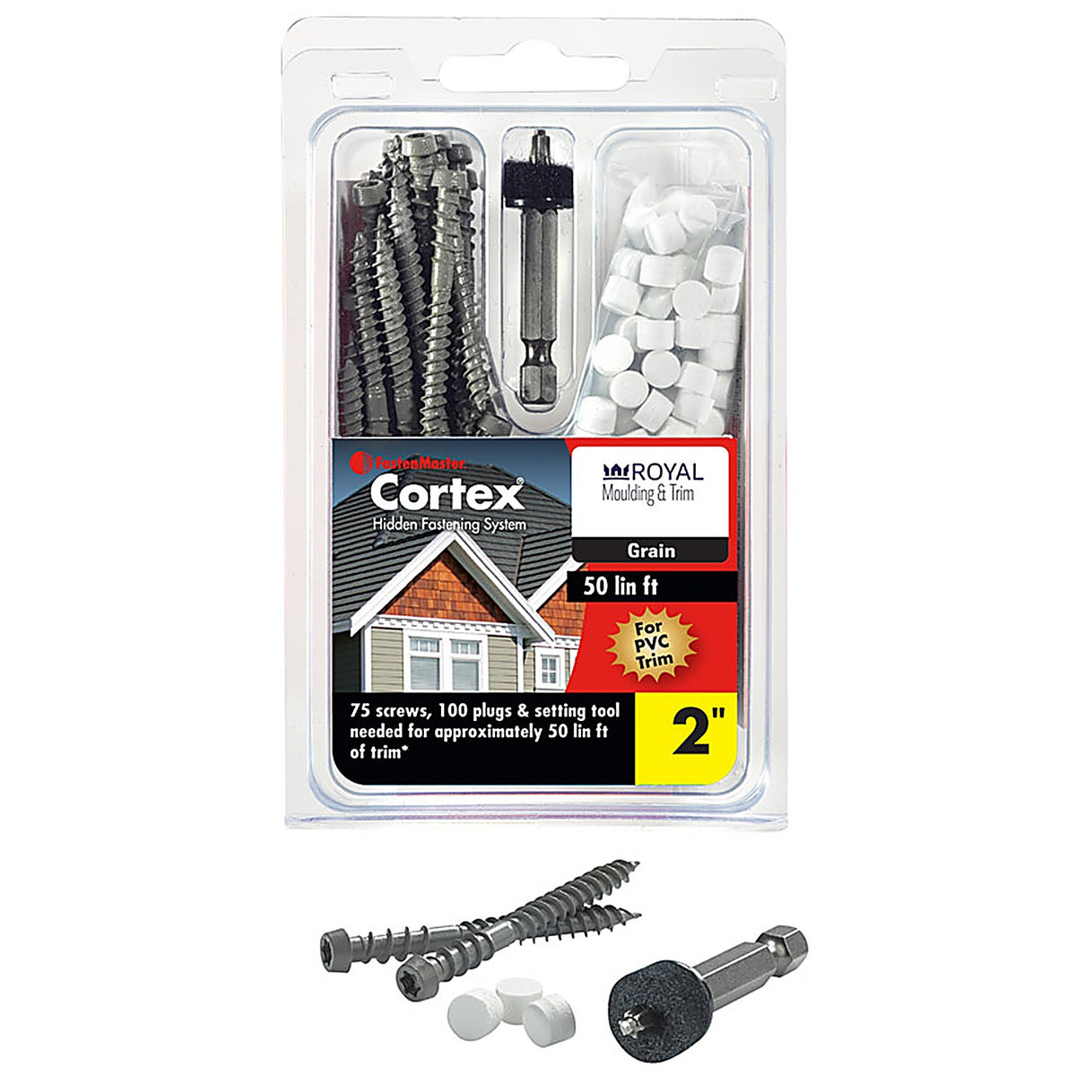 Fastenmaster - FMCTXT234-RY50G - Cortex No. 9 X 2-3/4 In. L Star Trim Head Self Tapping Trim Screws with Plugs