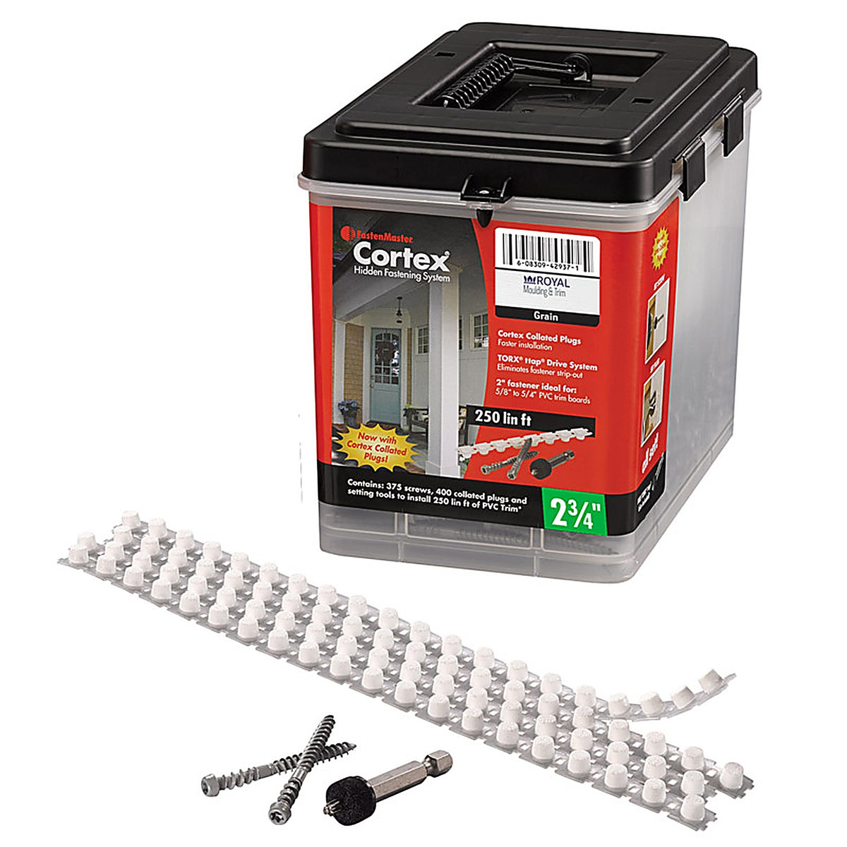 Fastenmaster - FMCTXTCL234-RY2 - Cortex No. 9 X 2-3/4 In. L Star Trim Head Self Tapping Trim Screws with Plugs