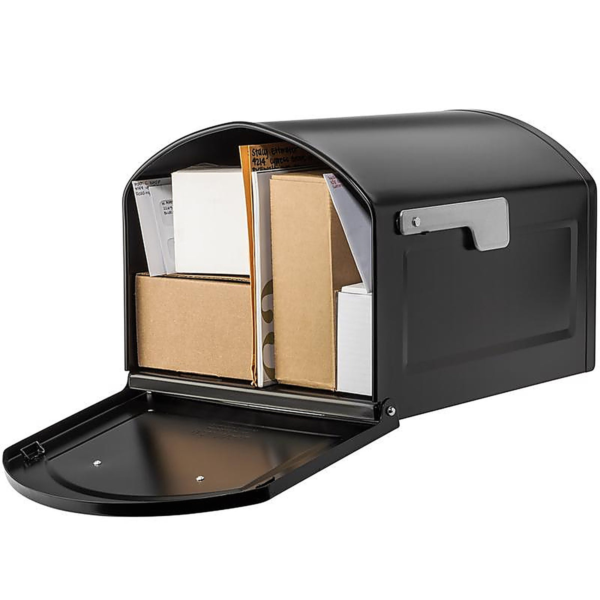 Architectural Mailboxes 950020B-10 Centennial Galvanized Steel Post Mount Black Mailbox