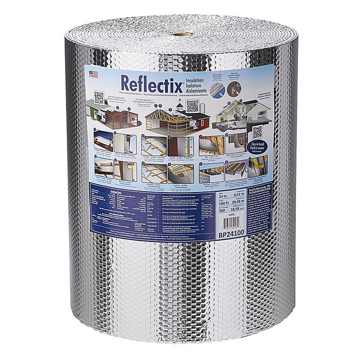 Reflectix - BP24100 - 24 In. W X 100 Ft. L X 0.31 In. R-3.7 to R-21 Reflective Radiant Barrier Insulation Roll 2