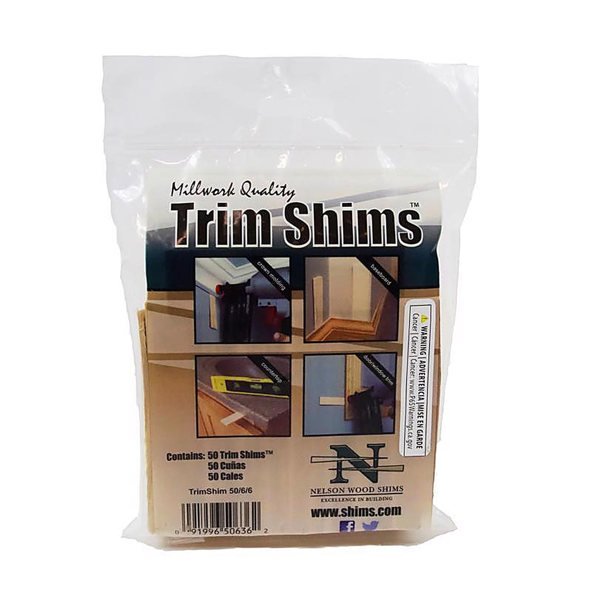 Nelson Wood Shims - TRMSHM50/6/6/40 - 1 In. W X 3.5 In. L Wood Shim 50 Pack