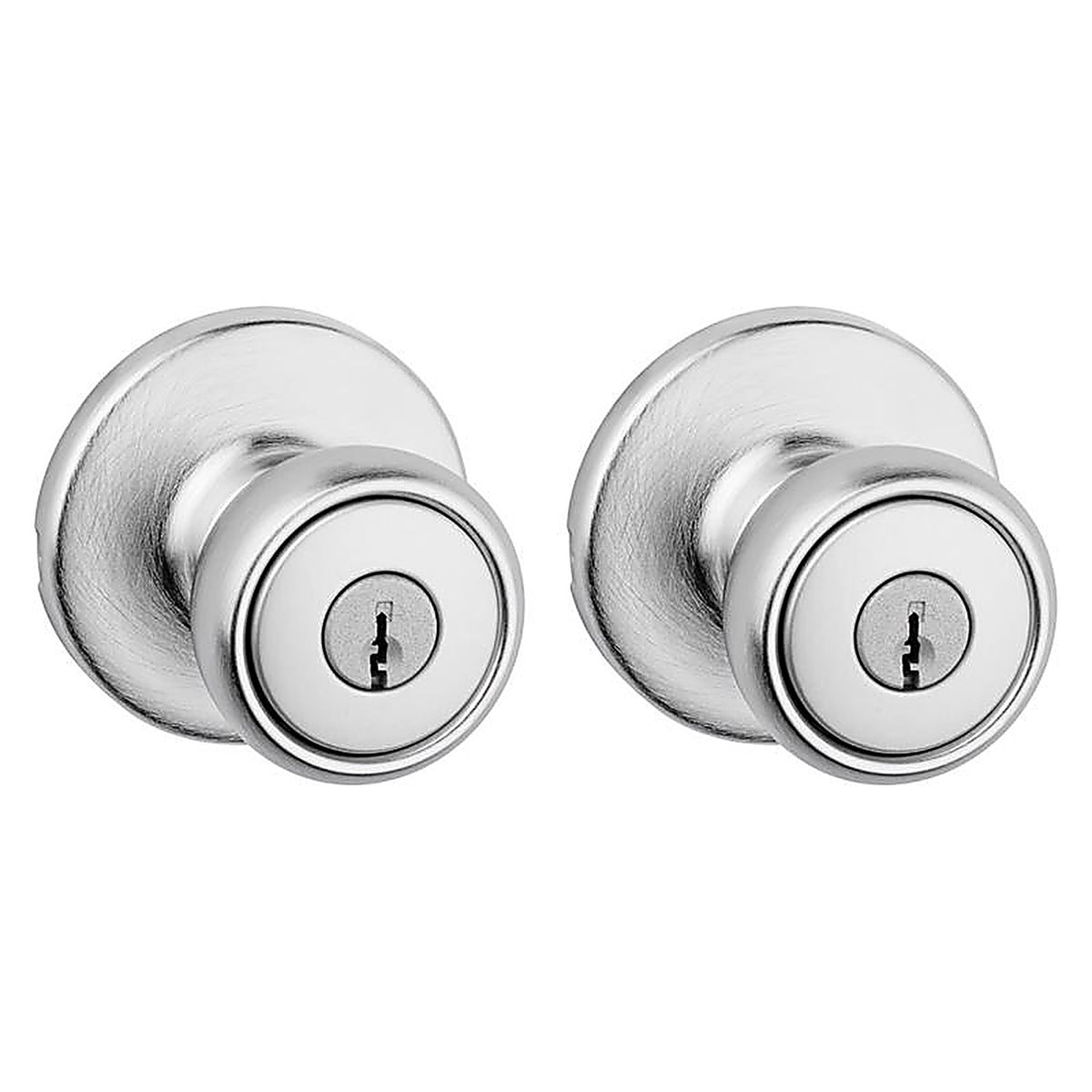 Kwikset 92430-035 Tylo Satin Chrome Entry Knobs ANSI/BHMA Grade 3 1-3/4 in.