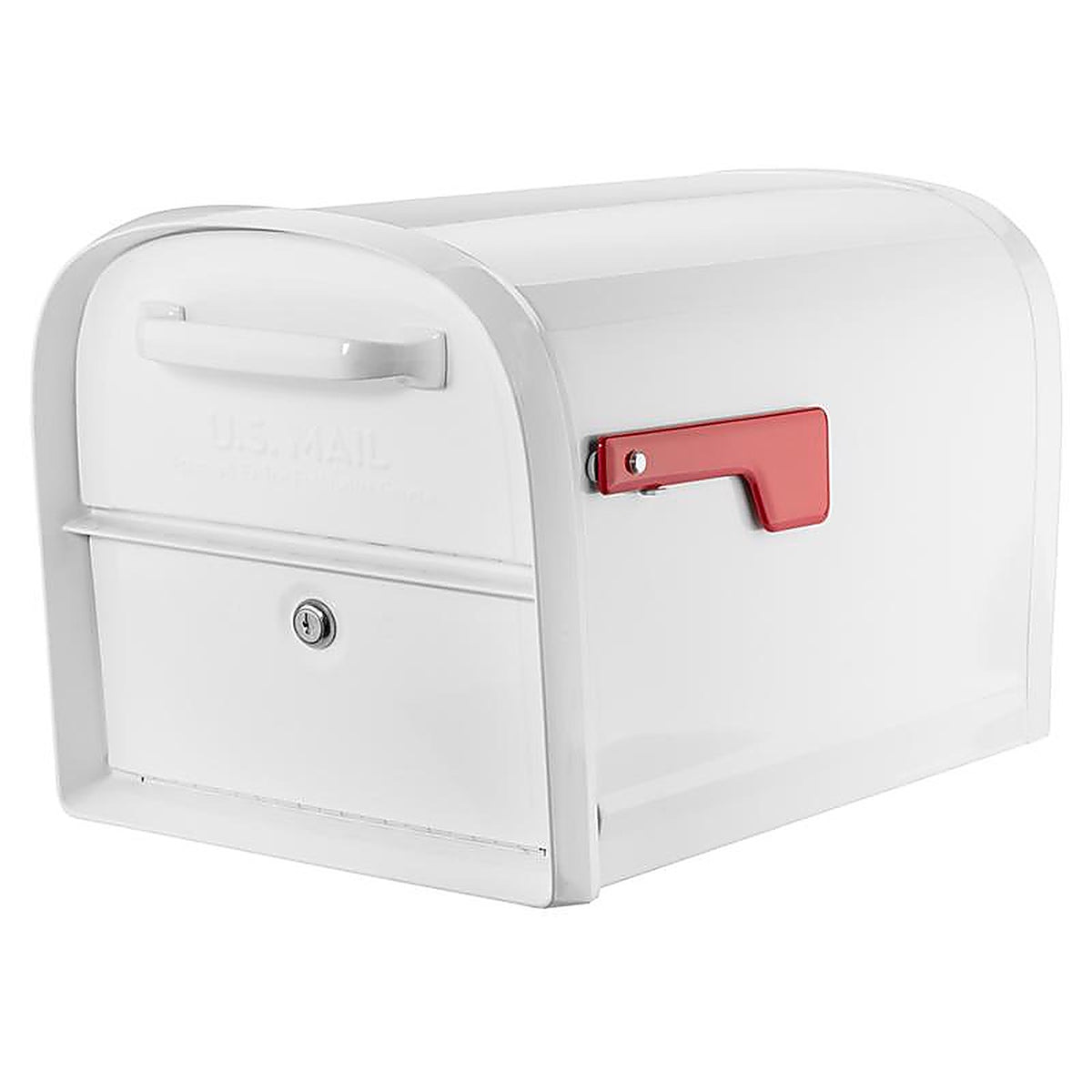 Architectural Mailboxes 6300W-10 Oasis Galvanized Steel Post Mount White Mailbox