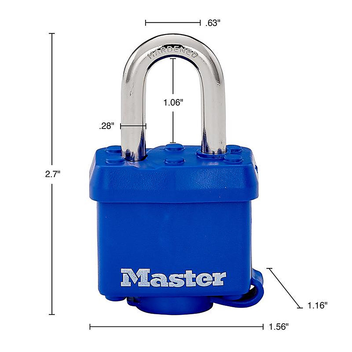 Master Lock - 312D - 1-11/16 In. H X 1 In. W X 1-9/16 In. L Vinyl Covered Steel 4-Pin Cylinder Weather-Resist