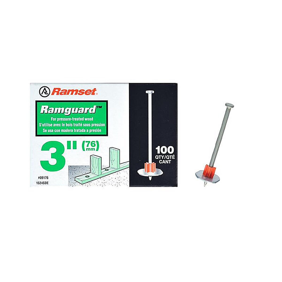 Ramset 9176 .3 in. Dia. x 3 in. L Steel Round Head Anchor Bolts 100/Pack