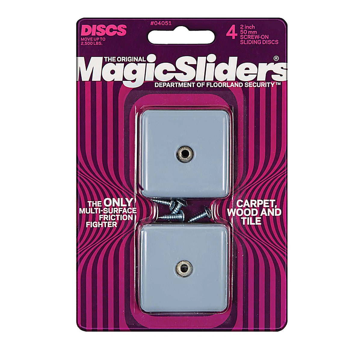 Magic Sliders 4051 Gray Nylon/Plastic Screw-On Sliding Discs 4/Pack