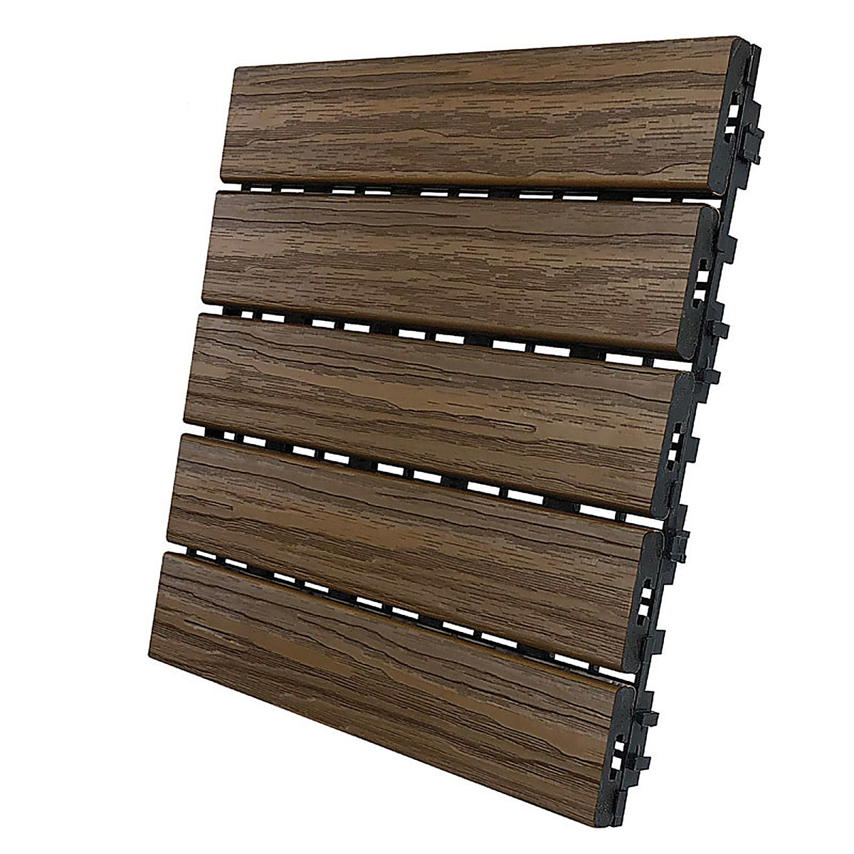 Aura - DS5-W06-WN02 - 12 In. W X 12 In. L Walnut Composite Balcony/Deck Tiles 6 Sq Ft