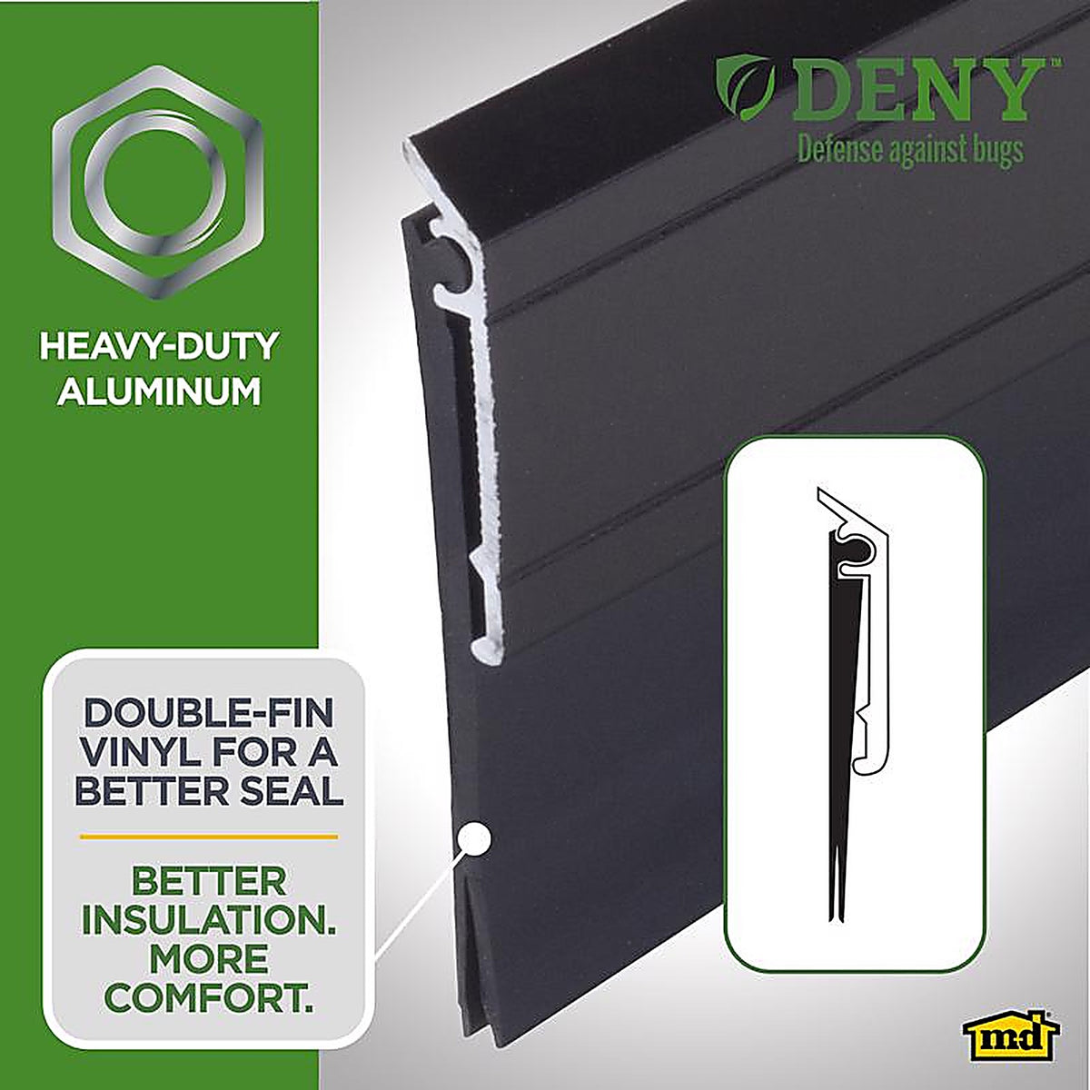 M-D - 40716 - Building Products Deny Bronze Aluminum/Vinyl Sweep for Doors 36 In. L X 0.25 In.