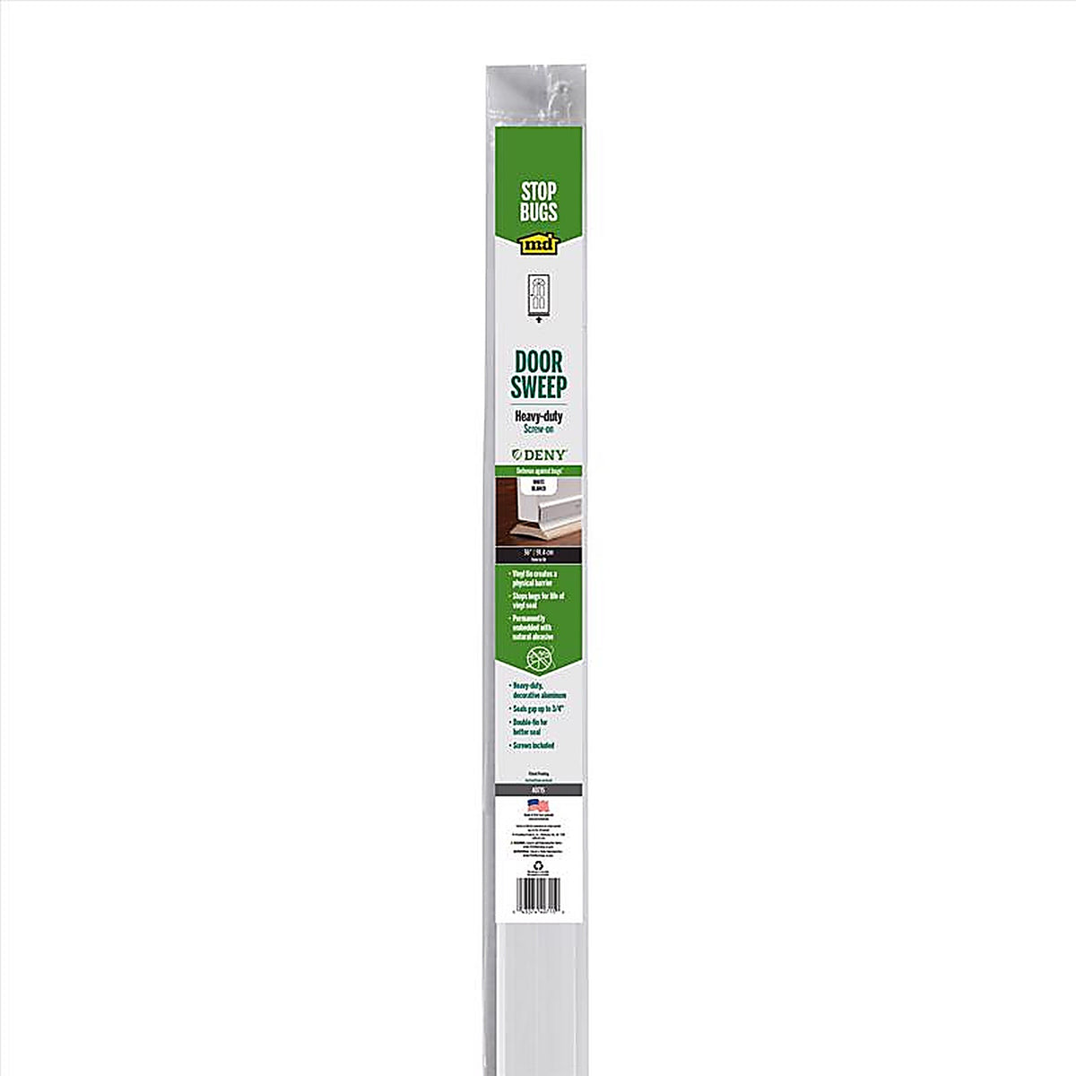 M-D - 40715 - Building Products Deny White Aluminum/Vinyl Sweep for Doors 36 In. L X 2.13 In.
