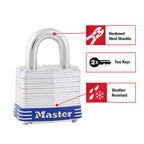 Master Lock - 3D - 2 25/64 In. H X 1-9/16 In. W Laminated Steel 4-Pin Cylinder Exterior Padlock