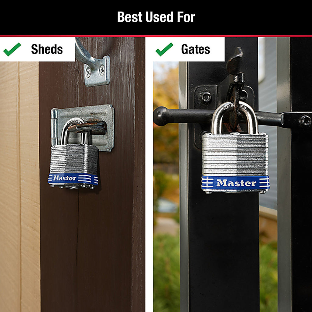Master Lock - 3D - 2 25/64 In. H X 1-9/16 In. W Laminated Steel 4-Pin Cylinder Exterior Padlock