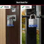 Master Lock - 3D - 2 25/64 In. H X 1-9/16 In. W Laminated Steel 4-Pin Cylinder Exterior Padlock