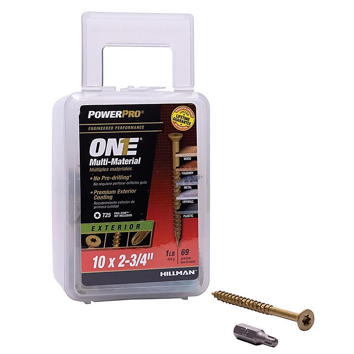 Hillman 116846 Power Pro One No. 10 x 2-3/4 in. L Star Flat Head Multi-Material Screw 1 lb. 97/Pack
