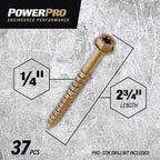 Hillman 116906 Power Pro One 1/4 in. x 2-3/4 in. L Star Hex Washer Head Multi-Material Screw 1 lb. 37/Pack