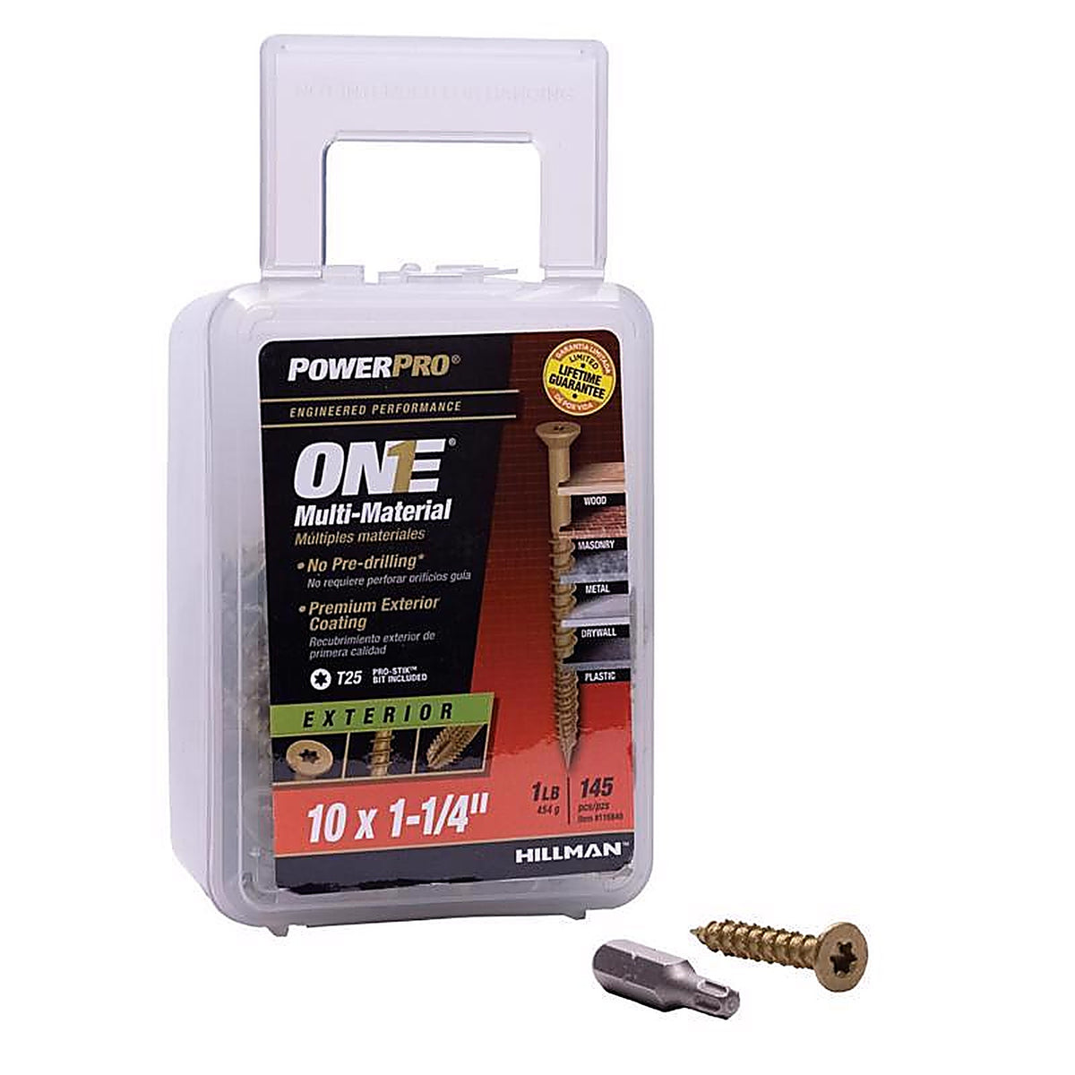 Hillman 116840 Power Pro One No. 10 x 1-1/4 in. L Star Flat Head Multi-Material Screw 1 lb. 133/Pack
