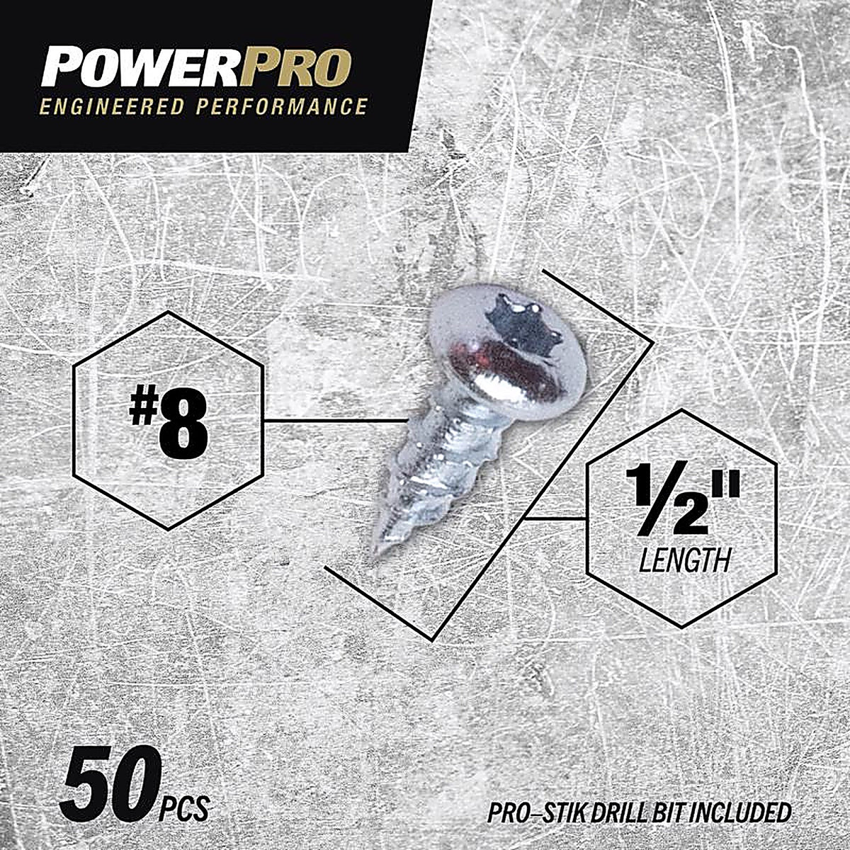 Hillman 116936 Power Pro No. 8 x 1/2 in. L Star Pan Head Multi-Material Screw 50/Pack