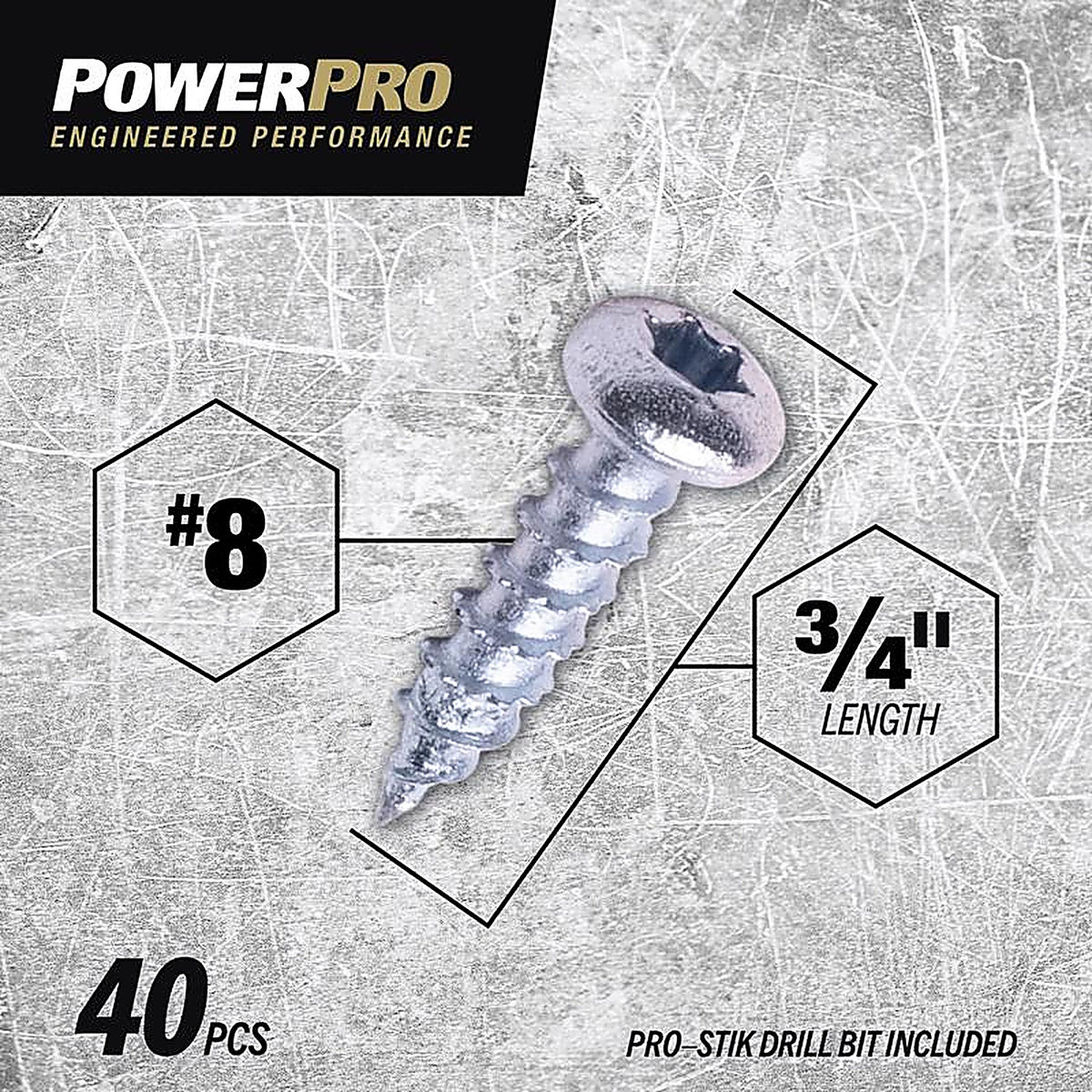 Hillman 116937 Power Pro No. 8 x 3/4 in. L Star Pan Head Multi-Material Screw 40/Pack