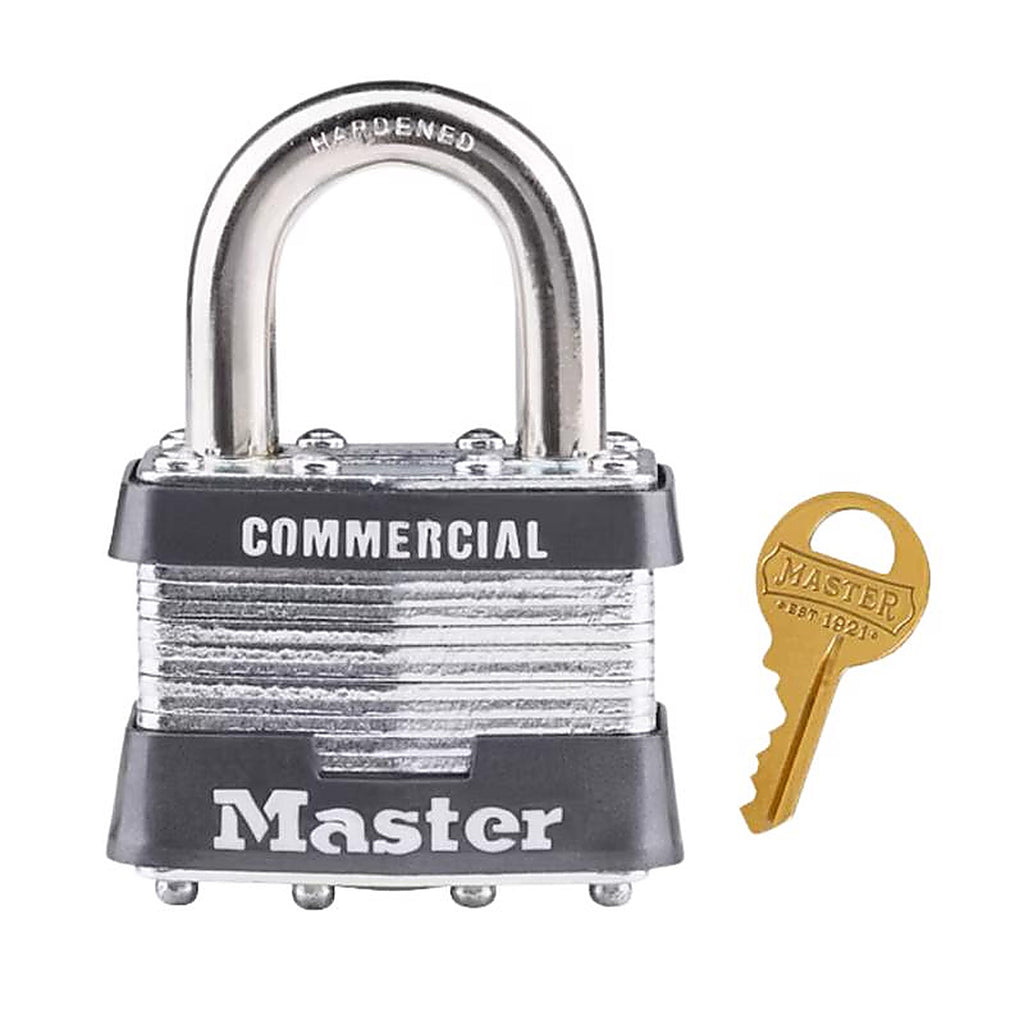 Master Lock - 1KA#2438 - 1-5/16 In. H X 1 In. W X 1-3/4 In. L Steel 4-Pin Cylinder Exterior Padlock