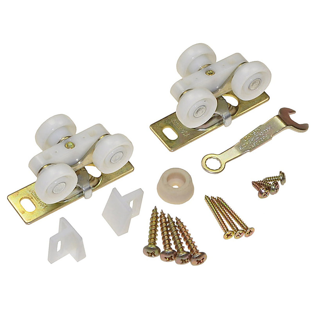 Johnson Hardware - 1500PPK3 - Plastic/Steel Pocket Door Hardware 16 Piece