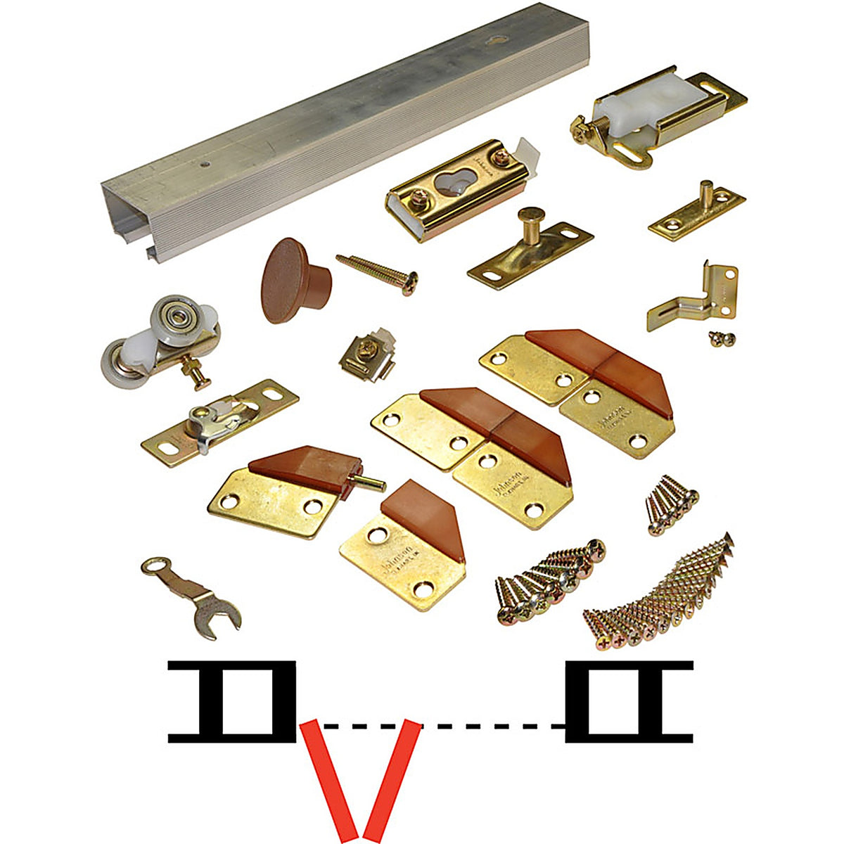 Johnson Hardware - 100FD362 - 100Fd Aluminum Bi-Fold Hardware Kit