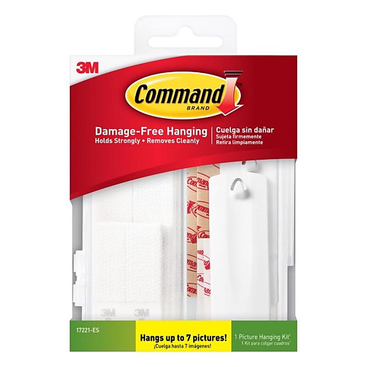 3M 17221-ES Command White Foam Picture Hanging Set 16/Pack