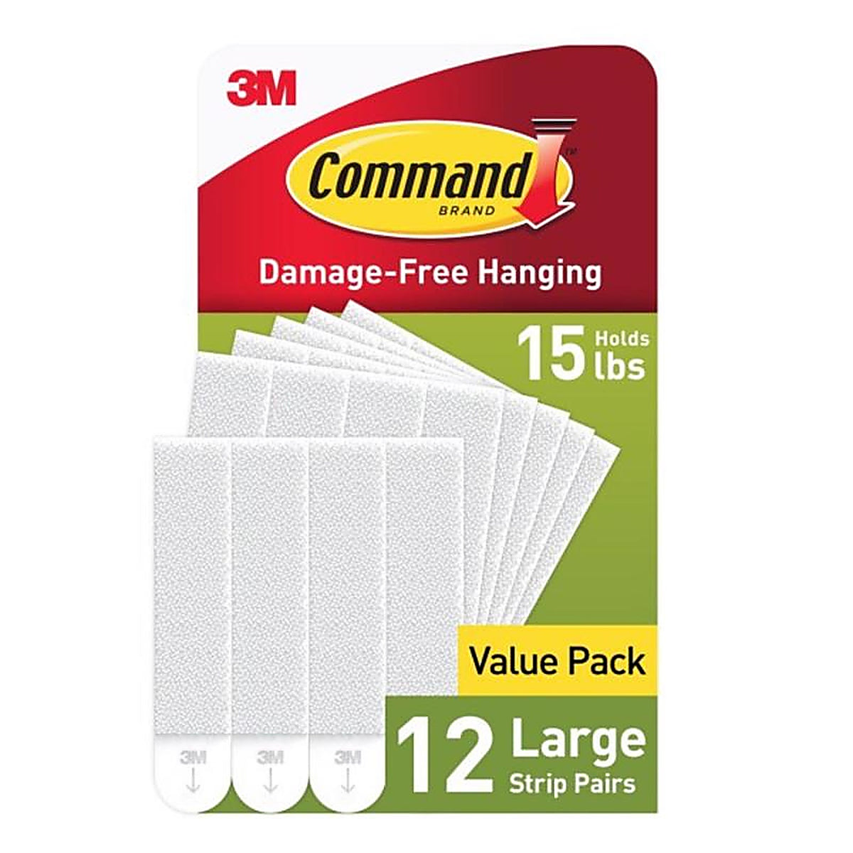 3M 17206-12ES Command White Large Picture Hanging Strips Foam 12/Pack 16 lb.