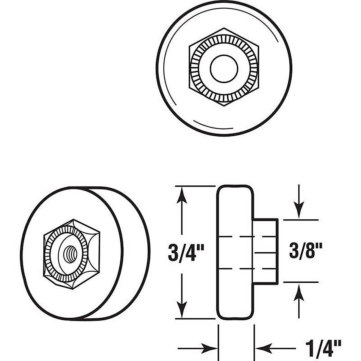 Prime-Line - M 6152 - 3/4 in. D White Plastic/Steel Tub Enclosure Roller 4 pk