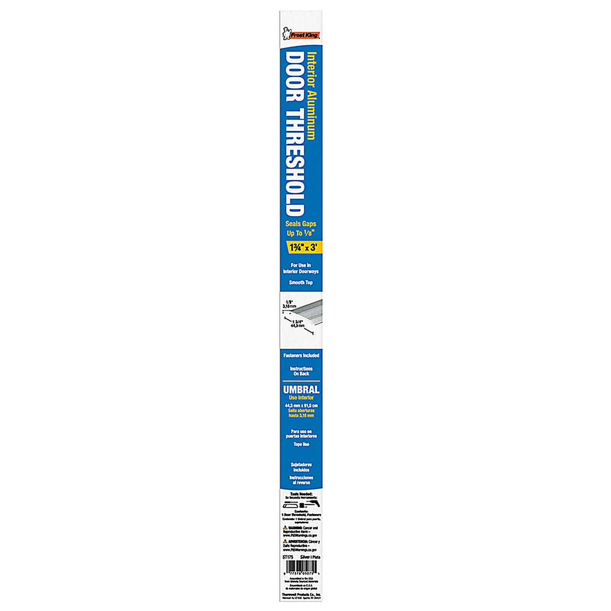 Frost King - ST175 - 2 In. H X 1.75 In. W X 36 In. L Mill Aluminum Flat Top Saddle Threshold Silver