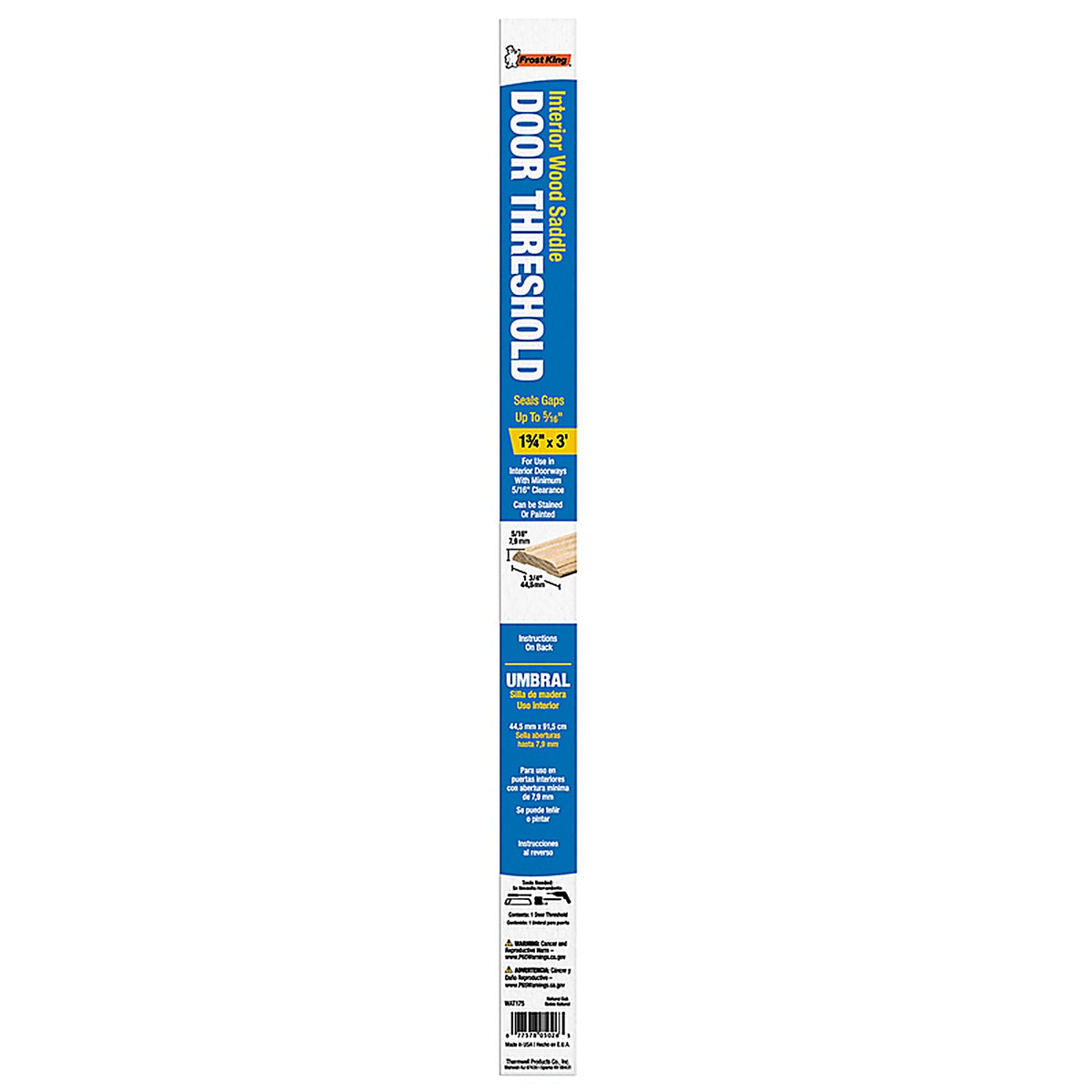 Frost King - WAT175 - 0.31 In. H X 1.75 In. W X 36 In. L Wood Threshold Oak
