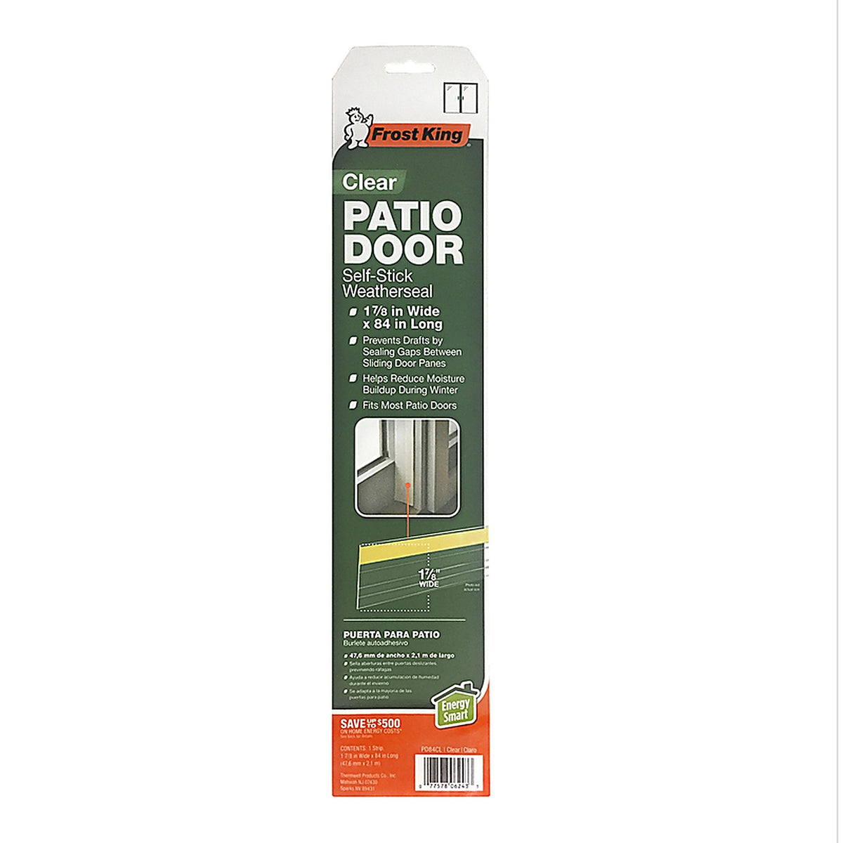 Frost King - PD84CL - Clear Plastic Weather Seal for Patio Door 84 In. L X 1.88 In.