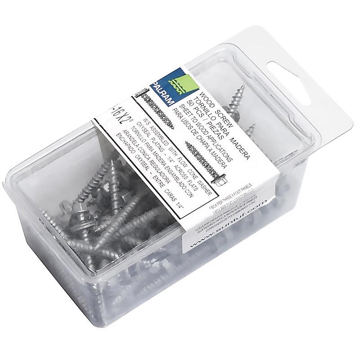 Palram - 92523 - Woodtite No. 16 X 2 In. L HEX Galvanized 45-Degree Wood Screws 50 Pack