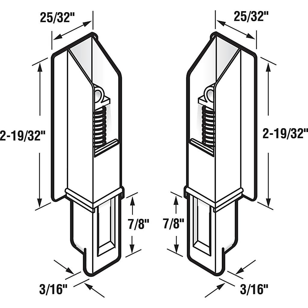 Prime-Line - N 6559 - Matte White Plastic Door Guide 1 pk