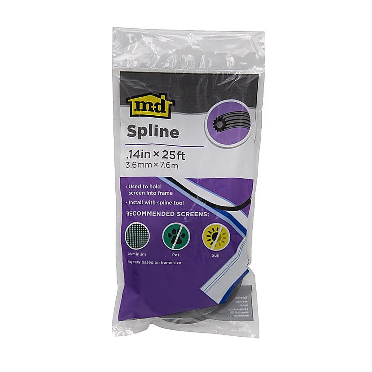 M-D - 14159 - Building Products 0.14 In. D X 25 Ft. L Screen Spline
