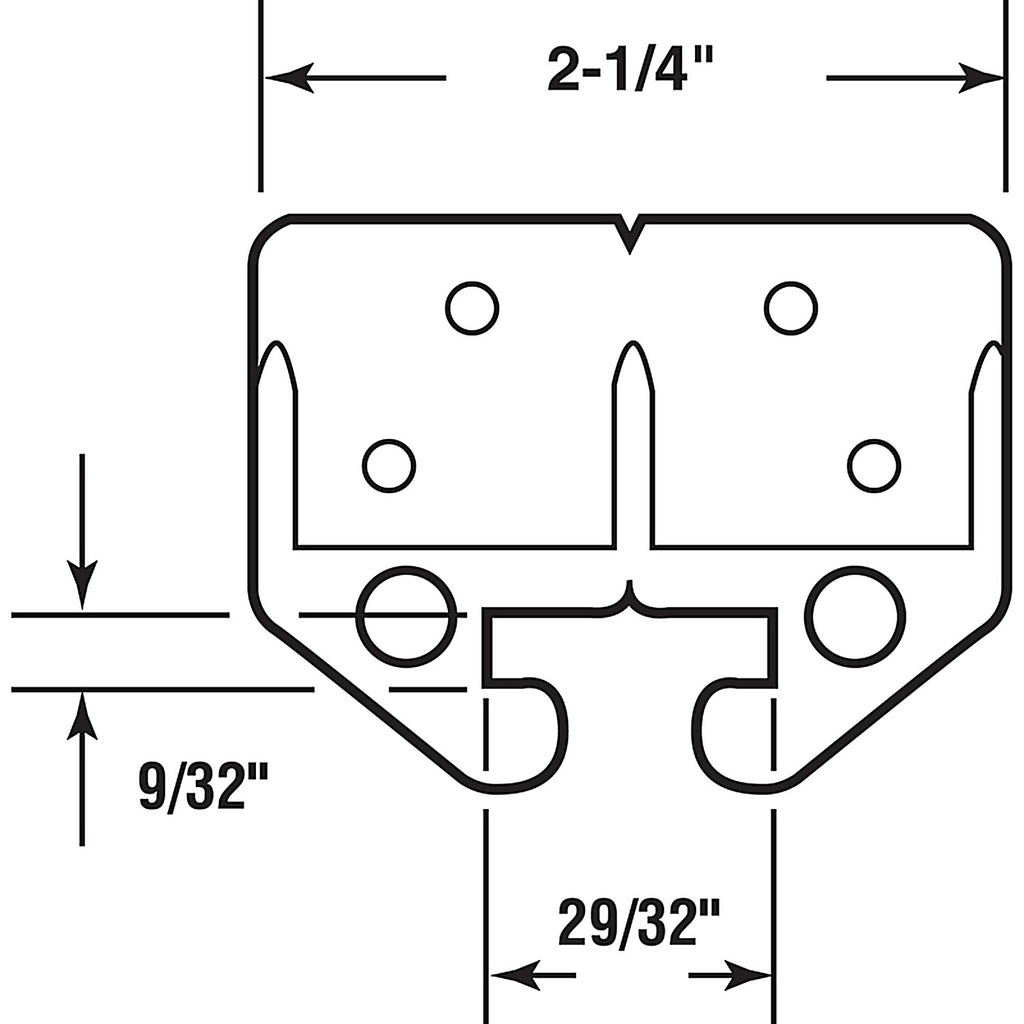 Prime-Line - R 7084 - Plastic Center Guide Drawer Track Guide 2 pk