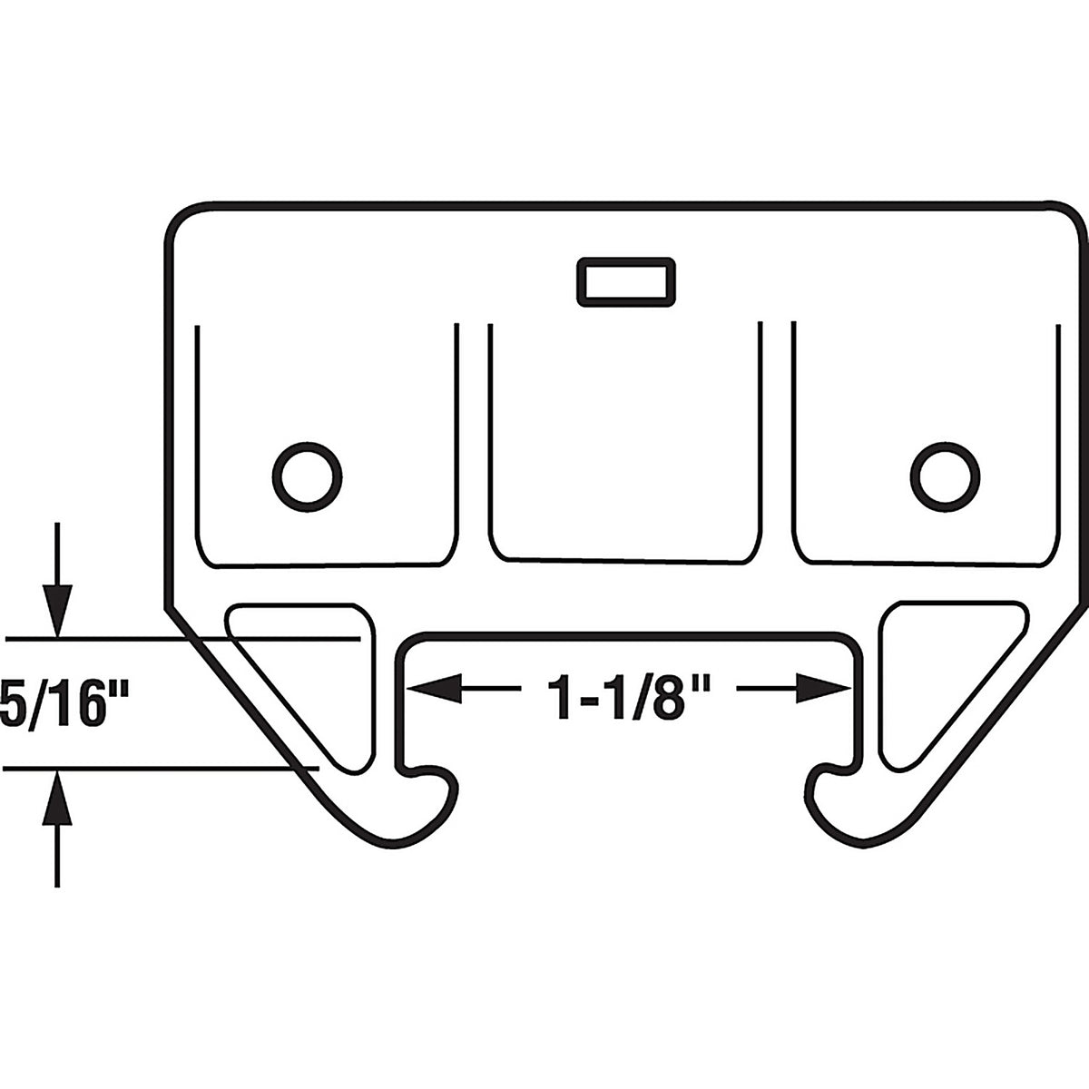 Prime-Line - R 7085 - 1-1/8 in. L Plastic Center Guide Drawer Track Guide 1 pk