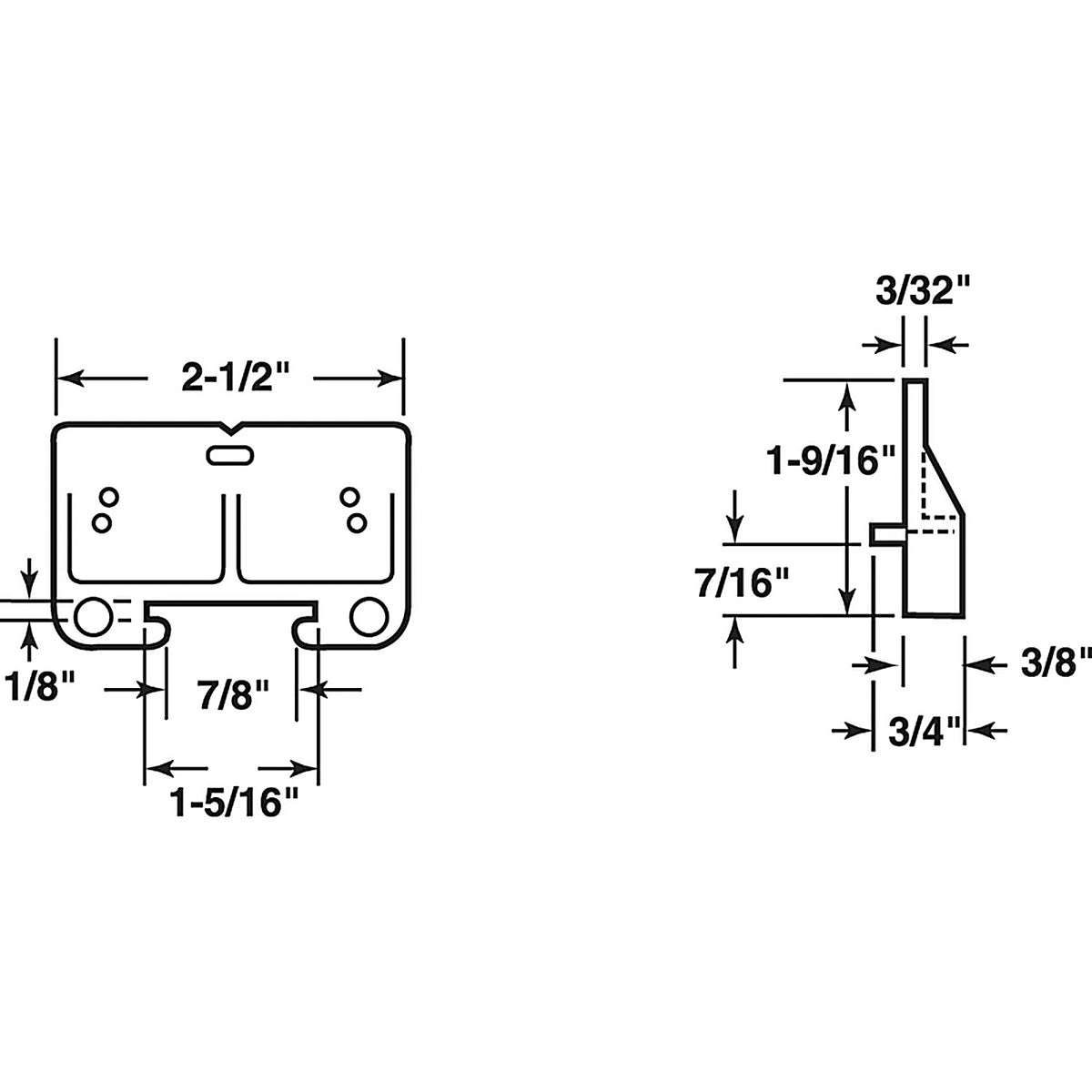 Prime-Line - R 7128 - Plastic Center Guide Drawer Track Guide 2 pk