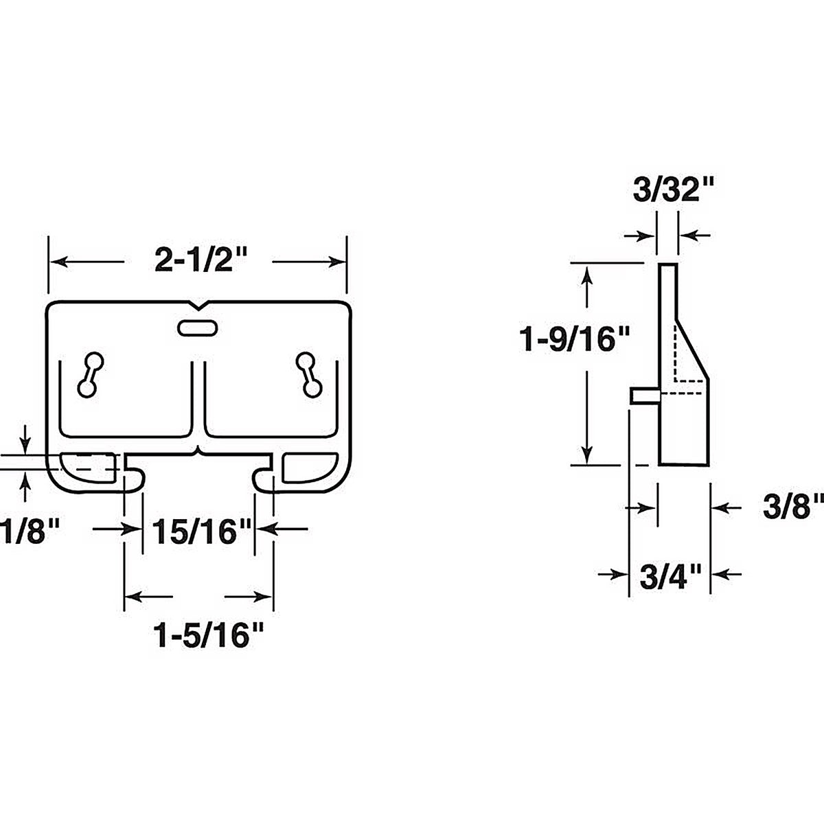 Prime-Line - R 7154 - Plastic Drawer Track Guide 2 pk