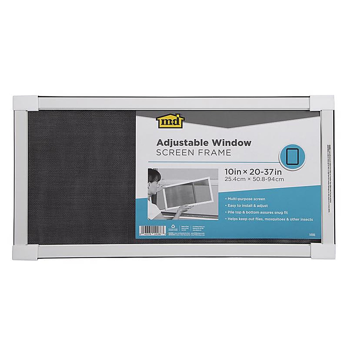 M-D 14186 White Aluminum Adjustable Screen 10 in. W x 37 in. L