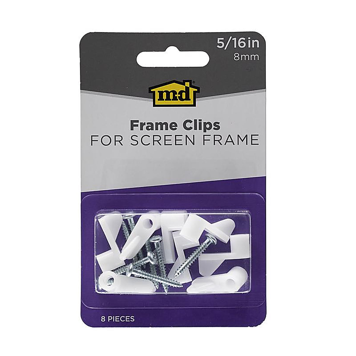 M-D - 14169 - Building Products White Plastic Screen Frame Clip 8 Piece