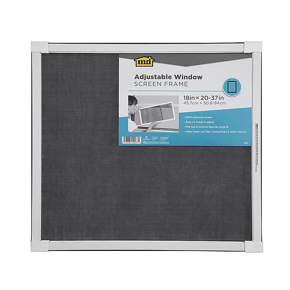 M-D 14177 White Aluminum Adjustable Screen 18 in. W x 37 in. L
