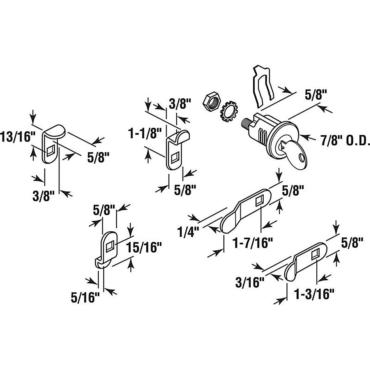 Prime-Line S4634 Brass Plated Steel Counter Clockwise Mailbox Lock