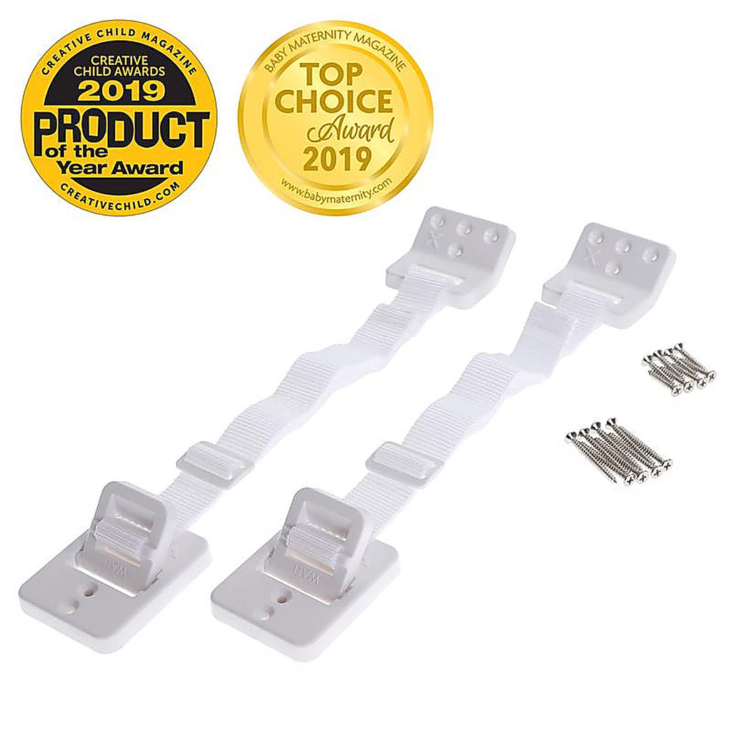 Dreambaby L1428 White Plastic Furniture Anchors 2/Pack