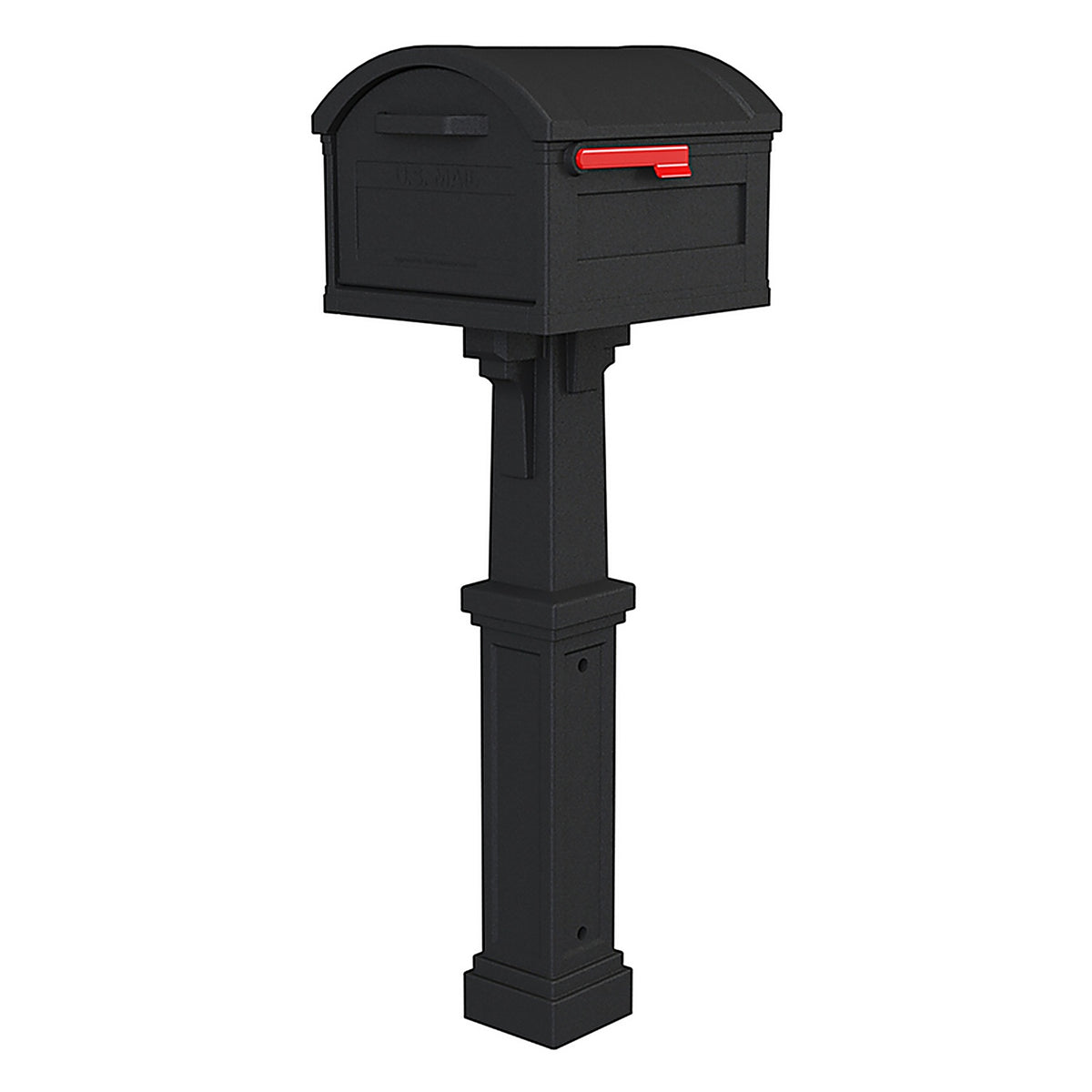 Gibraltar GHC40B01 Grand Haven Classic Plastic Post Mount Black Mailbox