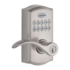 Kwikset 99550-002 SmartKey Satin Nickel Metal Electronic Touch Pad Entry Lever