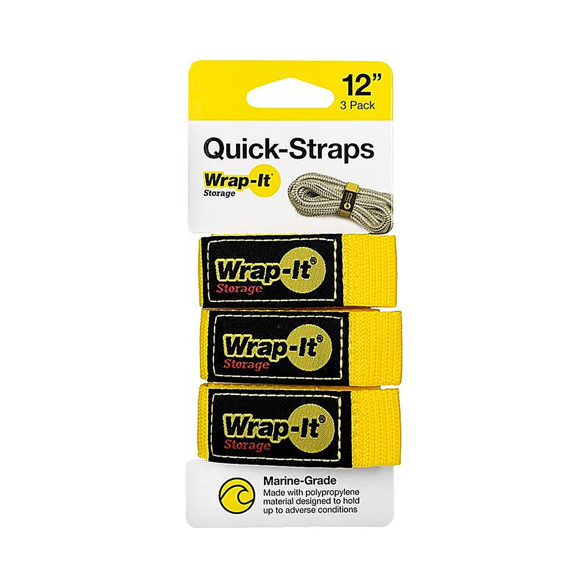 Wrap-It - 103-BS-12YE - Quick Straps 12 In. L Yellow Polypropylene Cable Wrap