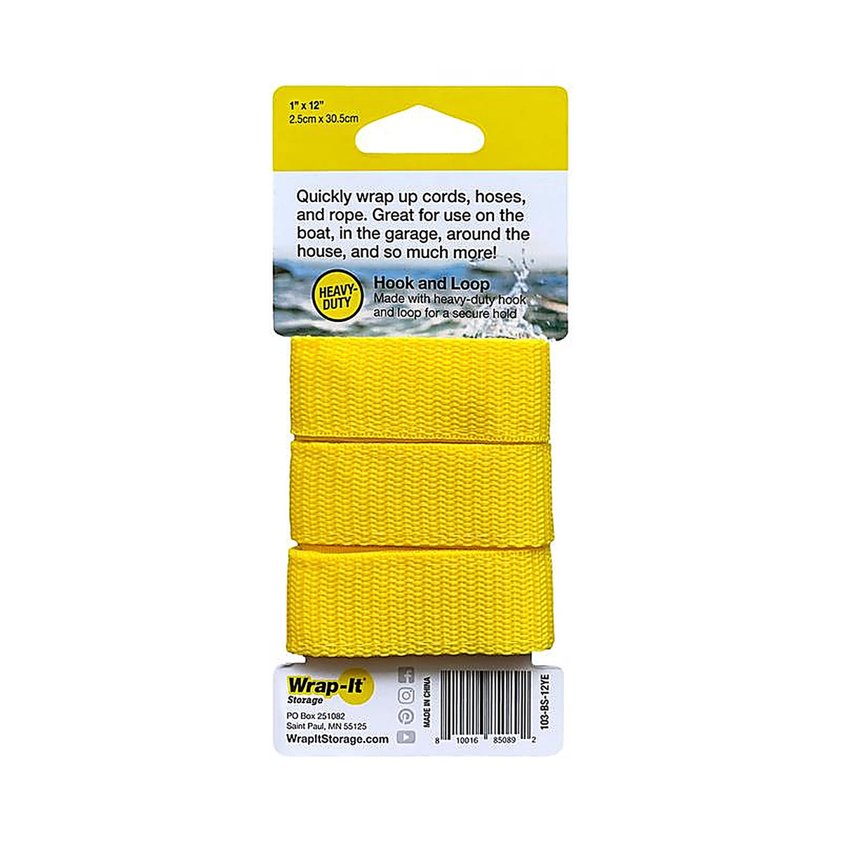 Wrap-It - 103-BS-12YE - Quick Straps 12 In. L Yellow Polypropylene Cable Wrap
