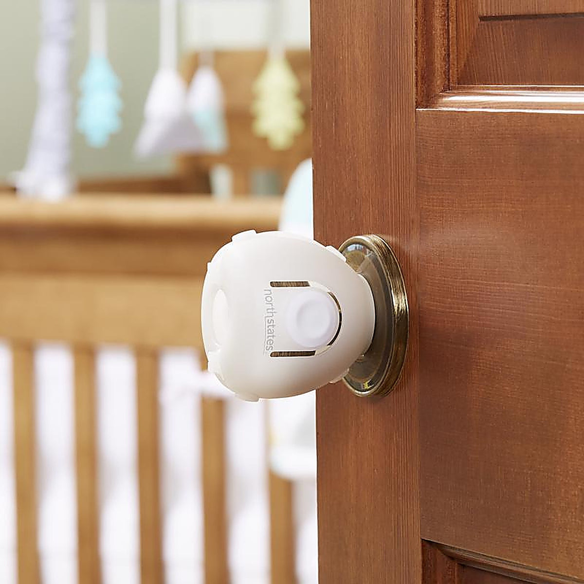 North States - 6148 - Toddleroo White Plastic Door Knob Covers 2 Pack