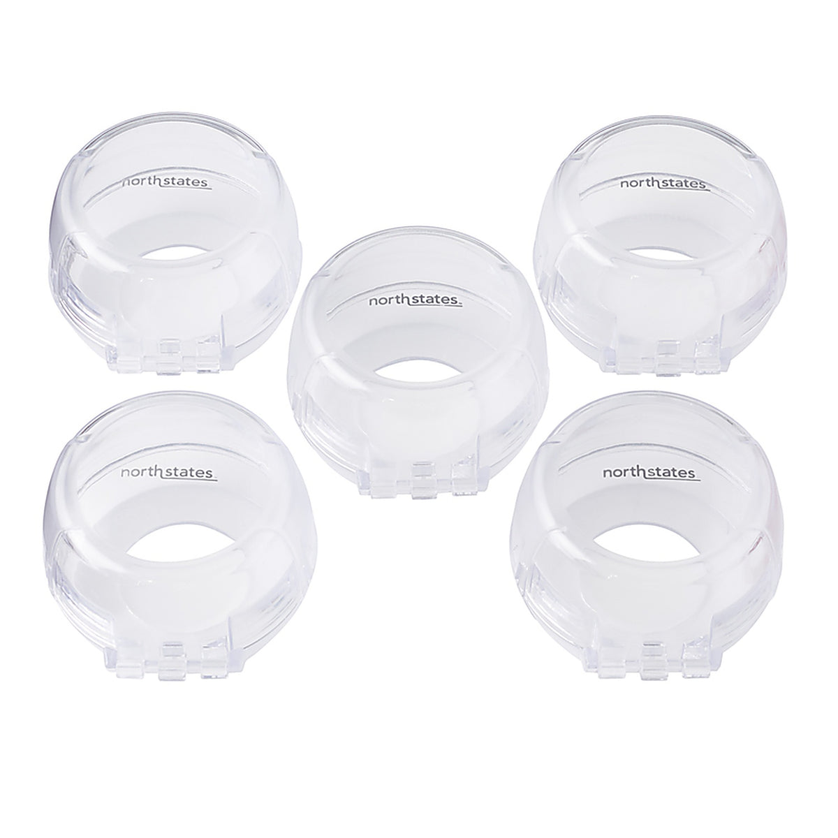 North States - 6150 - Toddleroo Clear Plastic Appliance Knob Cover 5 Pack