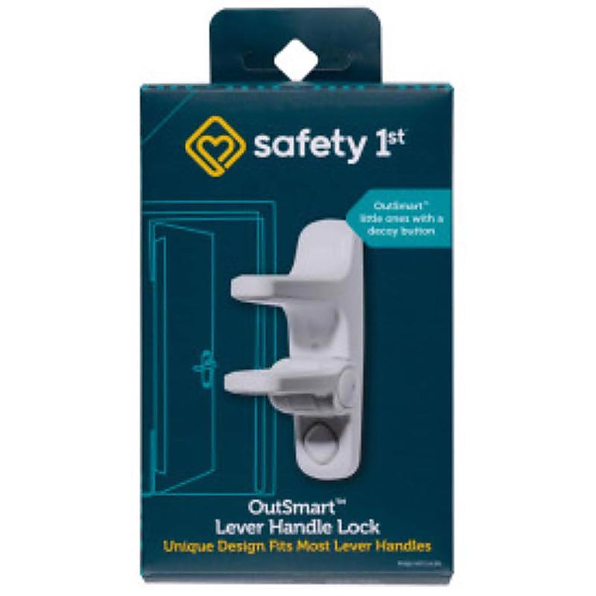 Safety 1st HS289 OutSmart White Plastic Lever Handle Lock 1/Pack